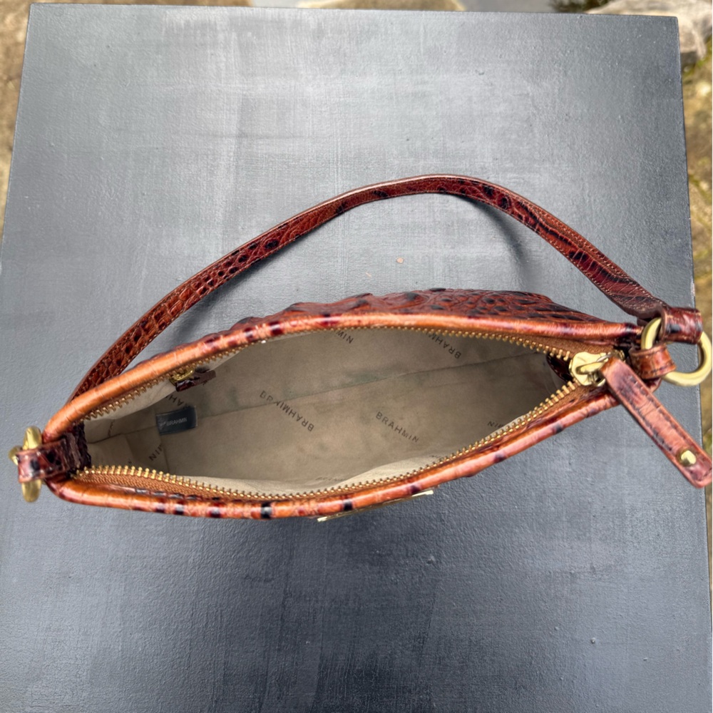 Brahmin Leather Melbourne Pecan Anytime Mini Handbag - Picture 10 of 15